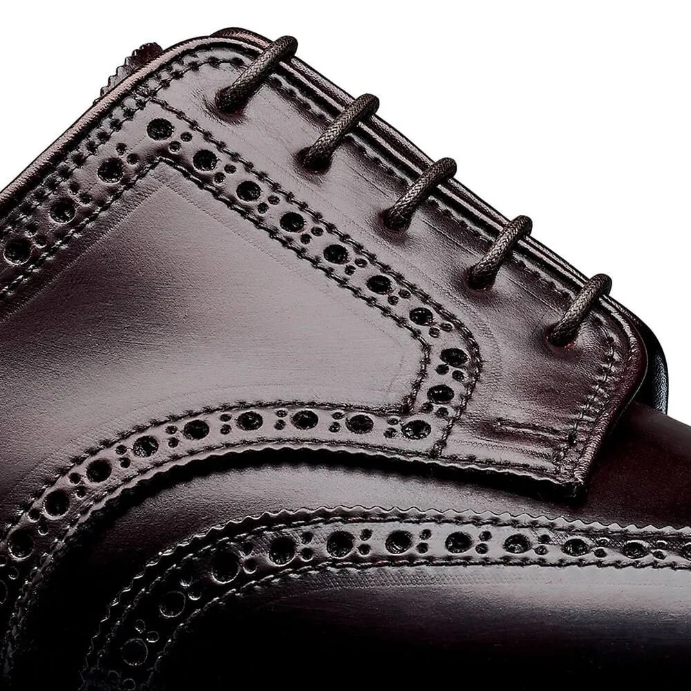 7CM/2.76 Inches CMR CHAMARIPA Sophisticated Burgundy Shell Cordovan Full Brogue Derby Shoes