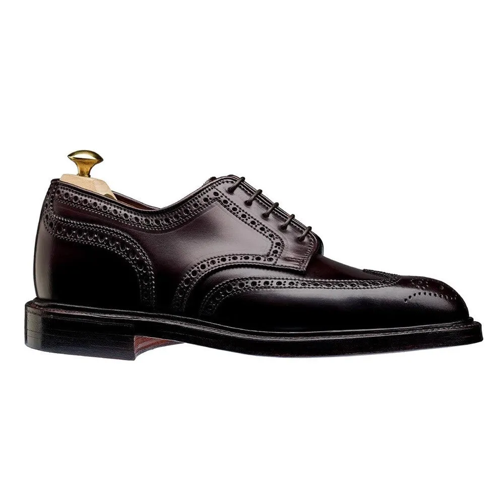 7CM/2.76 Inches CMR CHAMARIPA Sophisticated Burgundy Shell Cordovan Full Brogue Derby Shoes