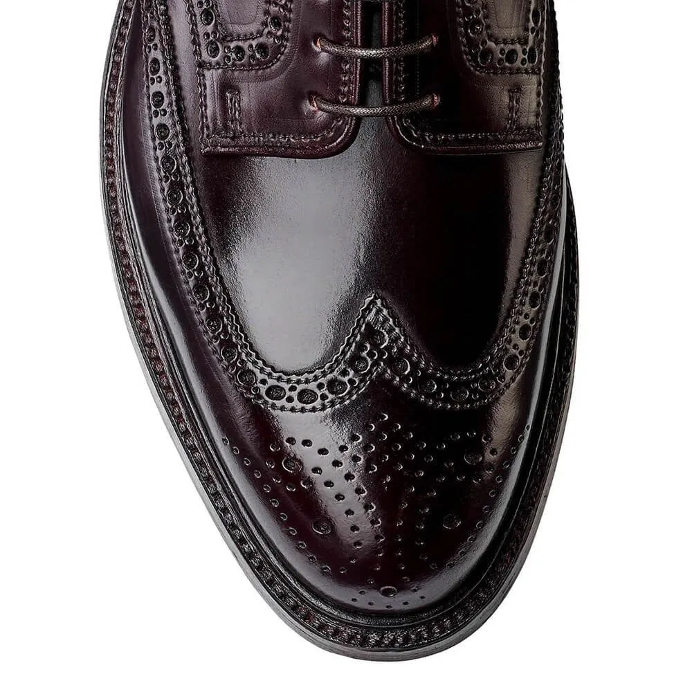 7CM/2.76 Inches CMR CHAMARIPA Sophisticated Burgundy Shell Cordovan Full Brogue Derby Shoes