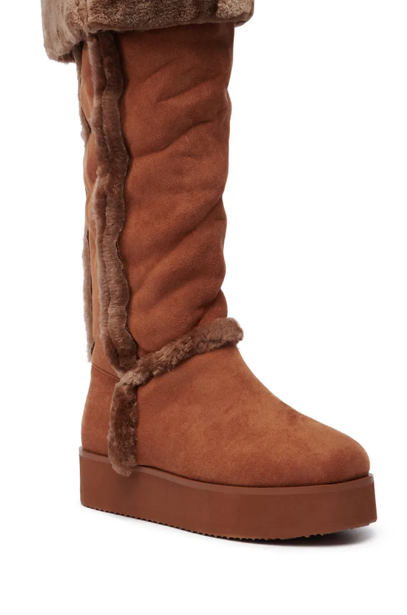 AZALEA WANG ICELANDER BROWN FUR BOOT