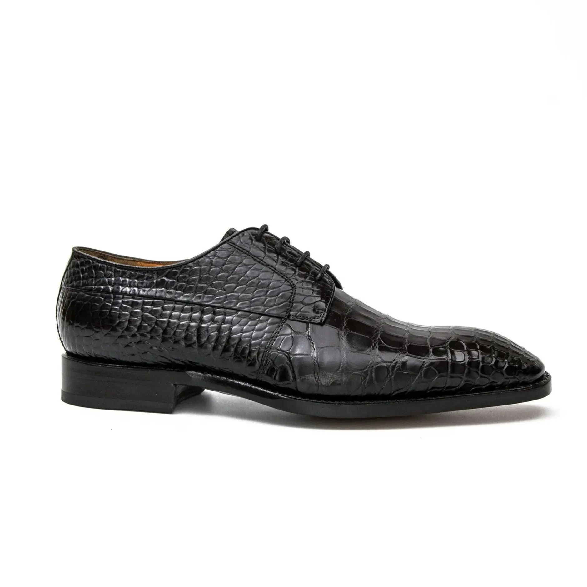 Black Crocodile Derby Shoes