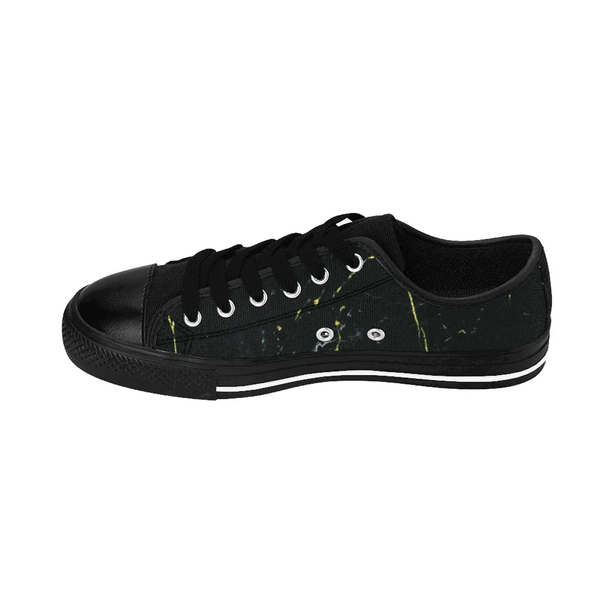 Black Marble Men's Sneakers, Best Designer Low Top Shoes Running Tennis Shoes Footwear