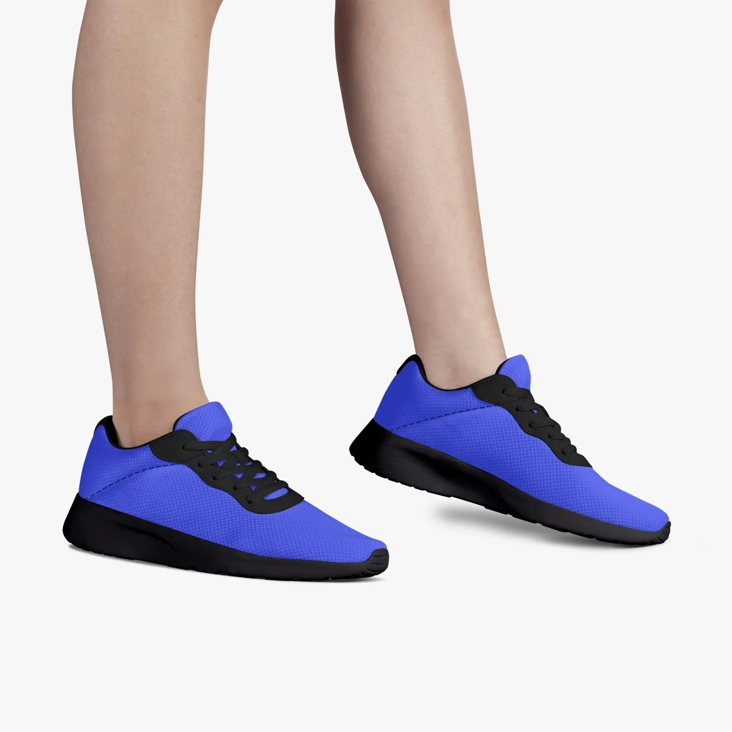 Blue Purple Meshed Unisex Kicks, Soft Solid Color Best Lifestyle Unisex Casual Designer Mesh Running Shoes With Black Soles