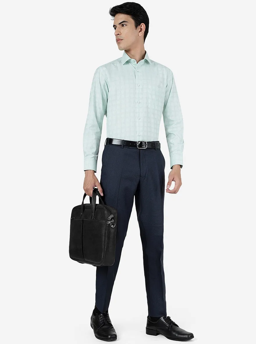 Blue Solid Super Slim Fit Formal Trouser | Greenfibre