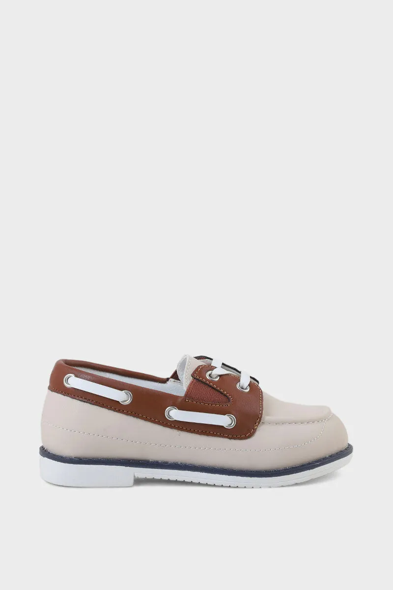 Boys Formal Boat Shoes Q10010-Beige