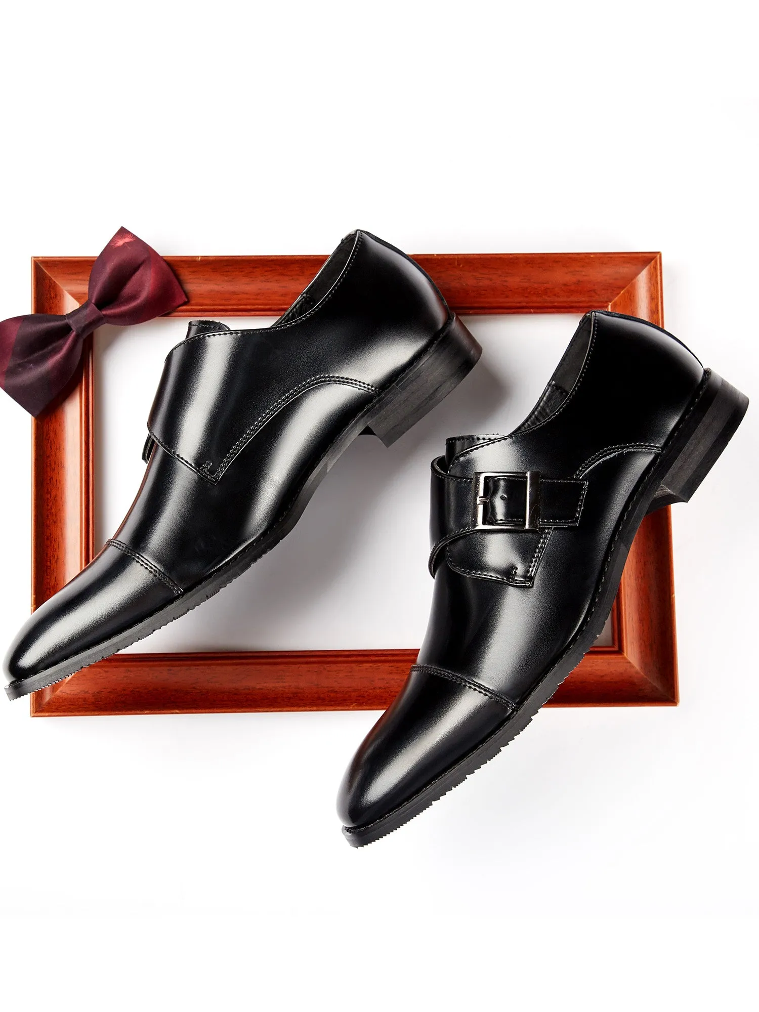 Cap Toe Monk Strap Formal Leather Shoes