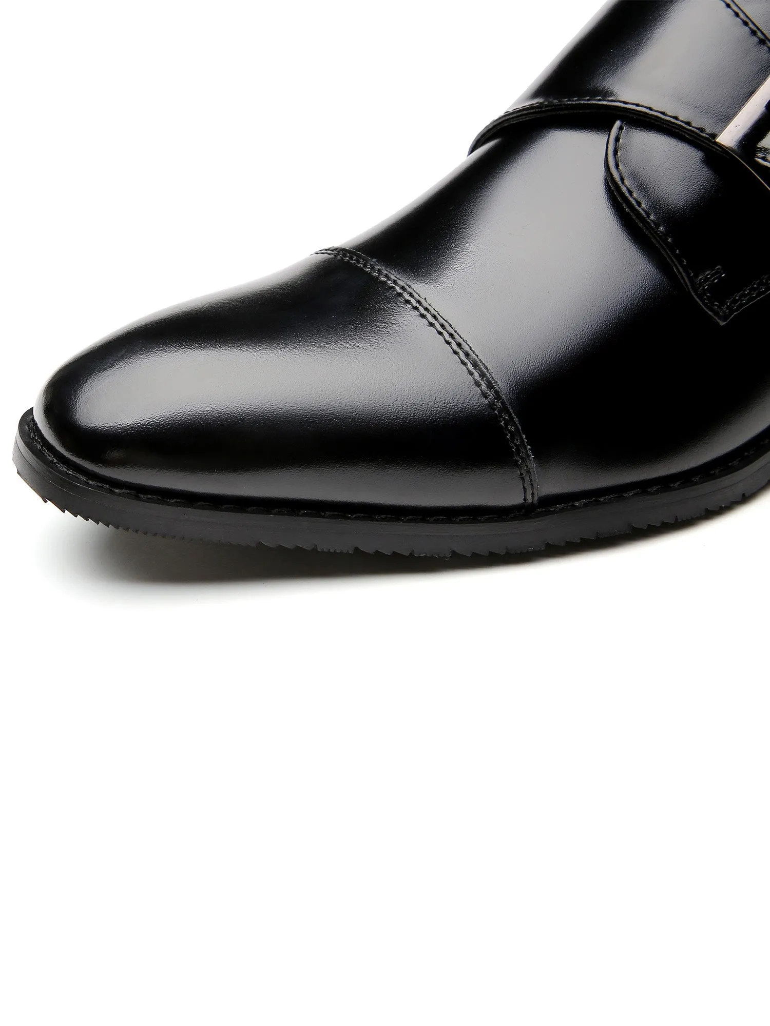 Cap Toe Monk Strap Formal Leather Shoes