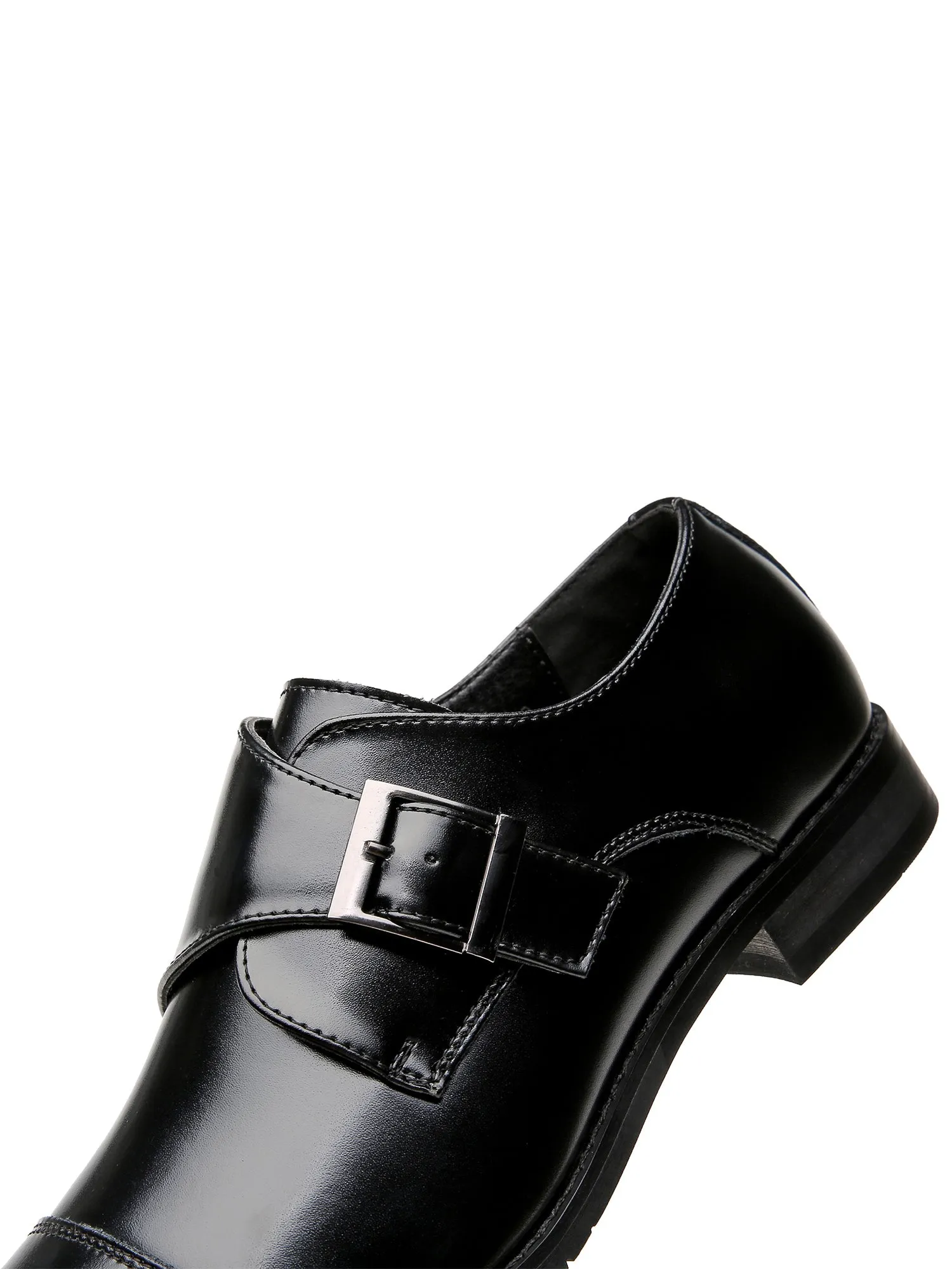 Cap Toe Monk Strap Formal Leather Shoes