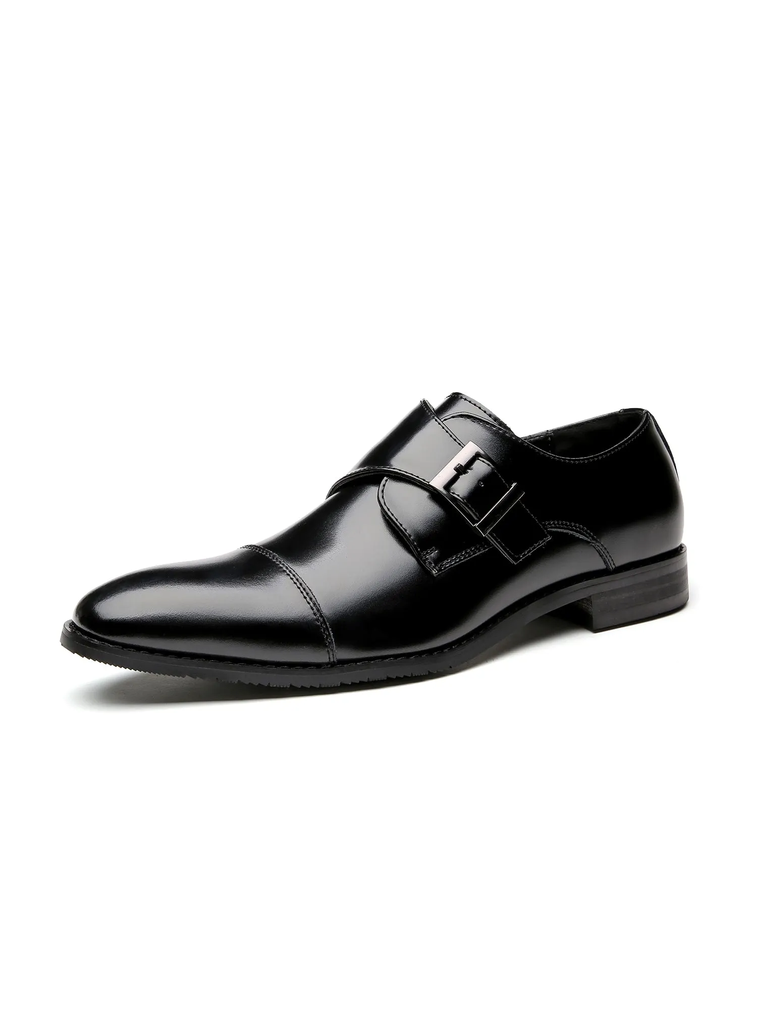 Cap Toe Monk Strap Formal Leather Shoes