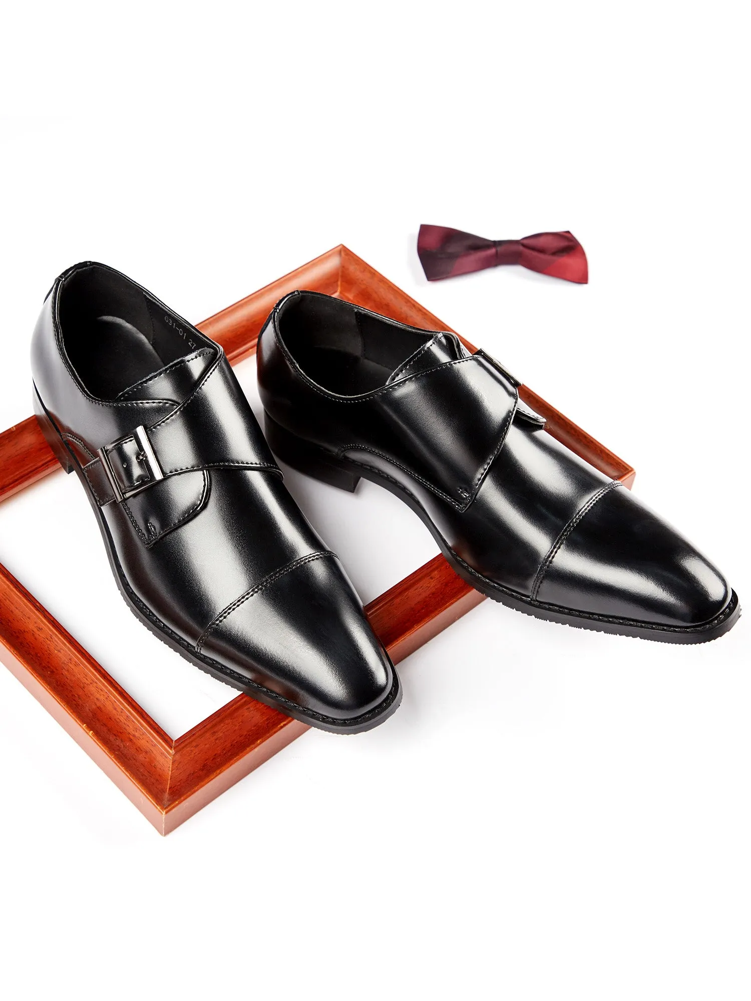 Cap Toe Monk Strap Formal Leather Shoes