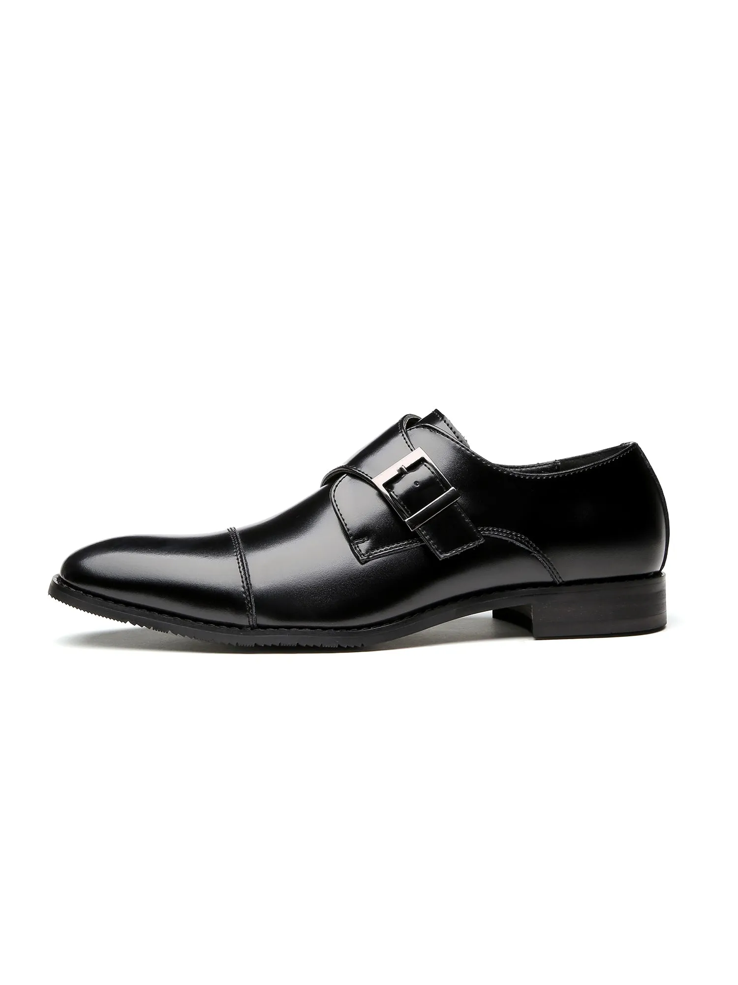 Cap Toe Monk Strap Formal Leather Shoes