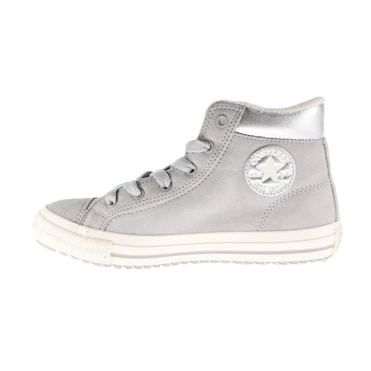 Converse Chuck Taylor All Star PC Boot Hi Kids' Shoes Ash Grey-Pure Silver