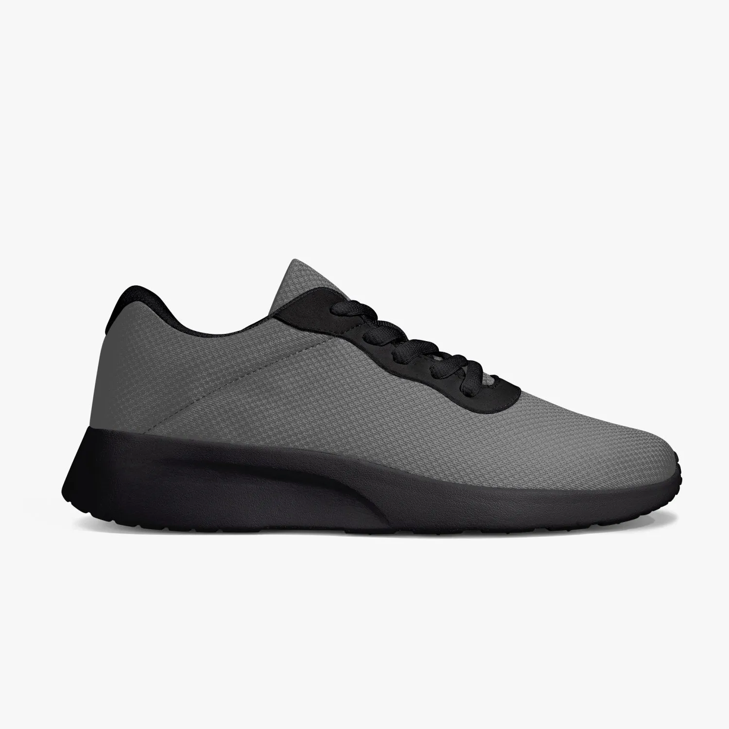 Dark Grey Unisex Low Tops, Soft Grey Best Lifestyle Unisex Casual Designer Mesh Running Shoes With Black Soles