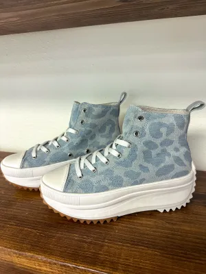 Denim Leopard High Top Sneaker