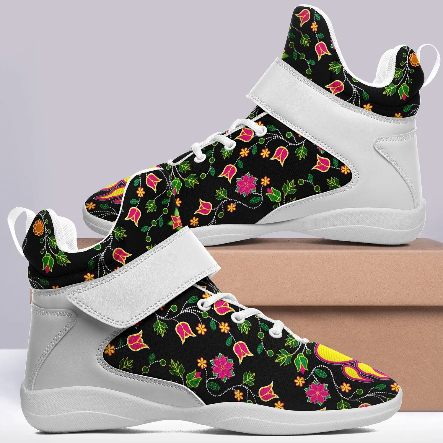 Floral Bearpaw Ipottaa Basketball / Sport High Top Shoes - White Sole