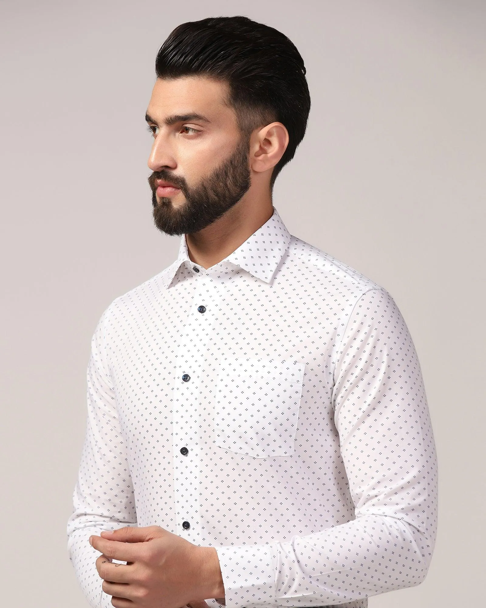 Formal Blue Printed Shirt - Sing