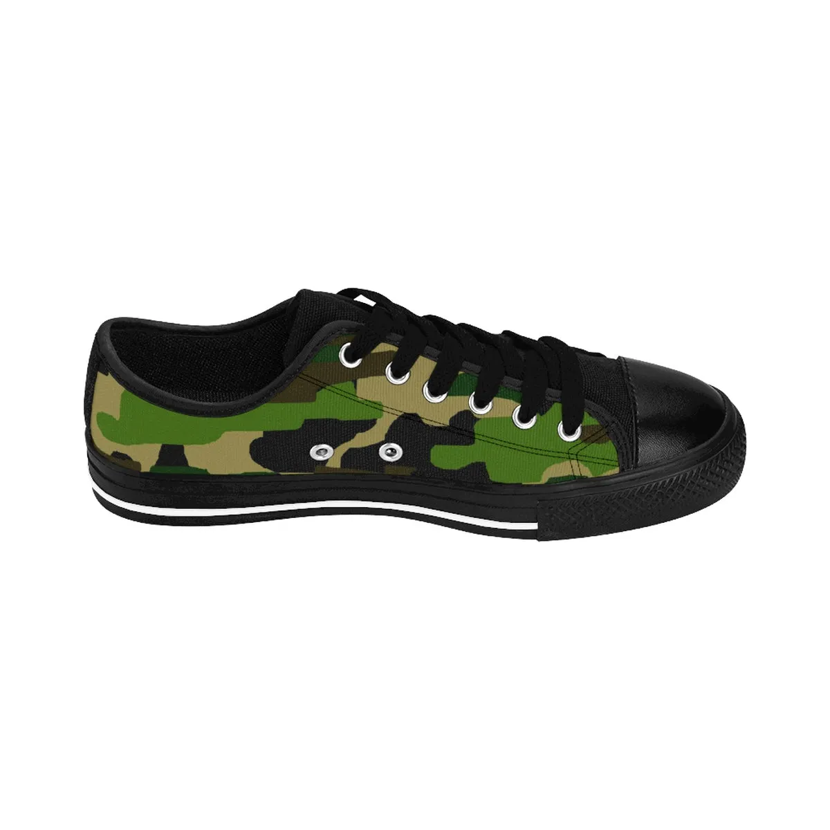 Green Camo Ladies Tennis Shoes, Military Army Camouflage Low Top Women's Sneaker Shoes