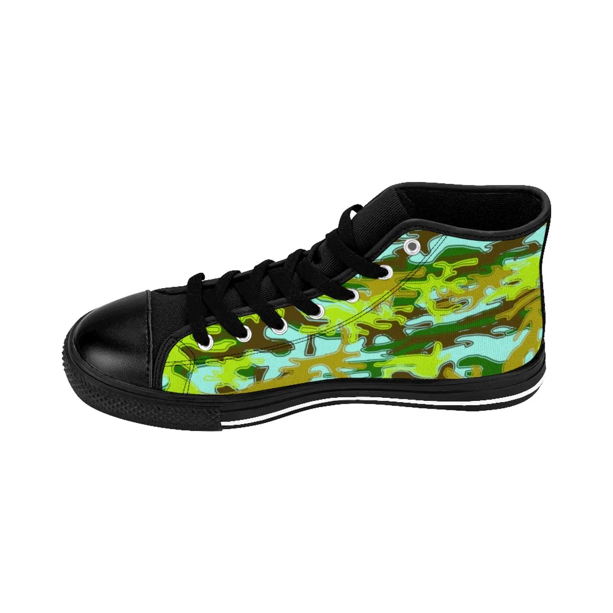 Green Camo Men's Low Tops, Camouflage Army Military Print Men's High-top Sneakers Tennis Shoes