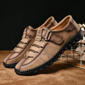 Handmade outdoor men's casual breathable leather shoes