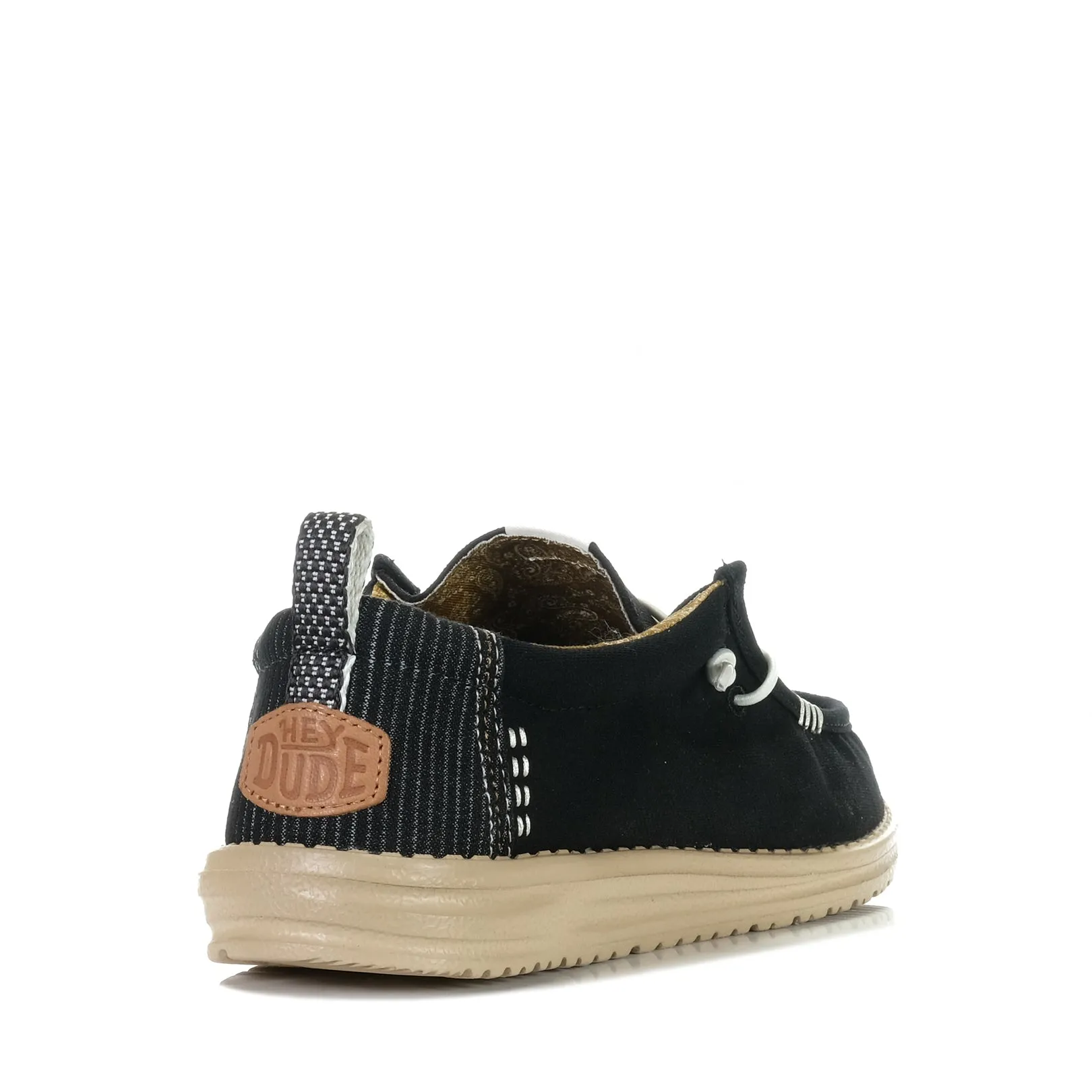 Hey Dude Mens Wally Hickory Denim Black/Tan