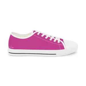 Hot Pink Color Men's Shoes, Solid Color Modern Minimalist Best Casual Men's Low Top Sneakers  (US Size: 5-14)