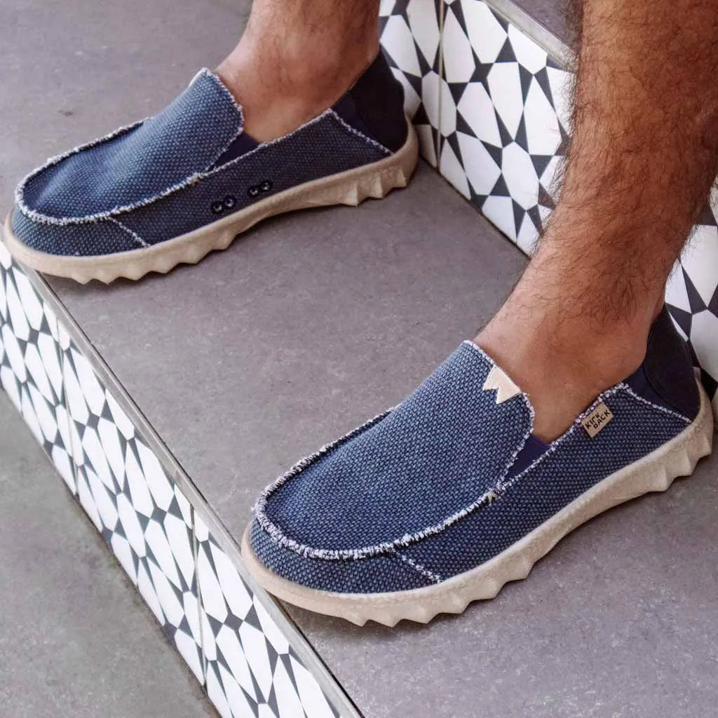 KickBack Men's Slip On Shoes - Couch Classic Woven Canvas Navy