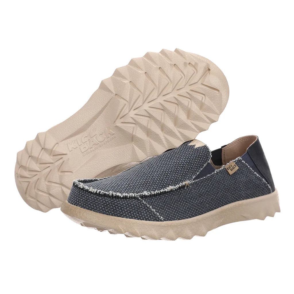 KickBack Men's Slip On Shoes - Couch Classic Woven Canvas Navy