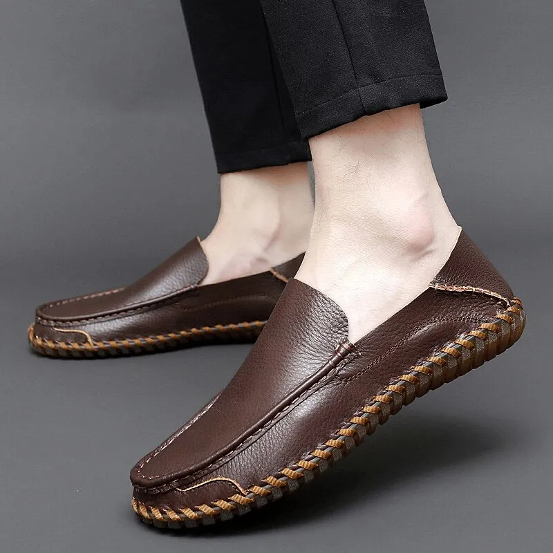 Leather Breathable Outdoor Men Loafers