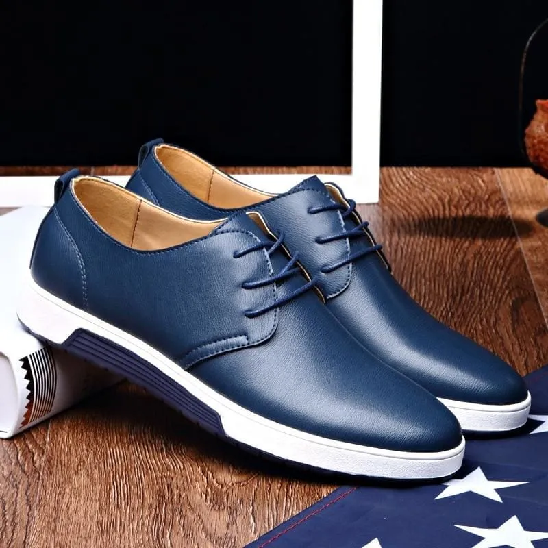 Luxury Brand PU Leather Men Trendy Flat Shoes