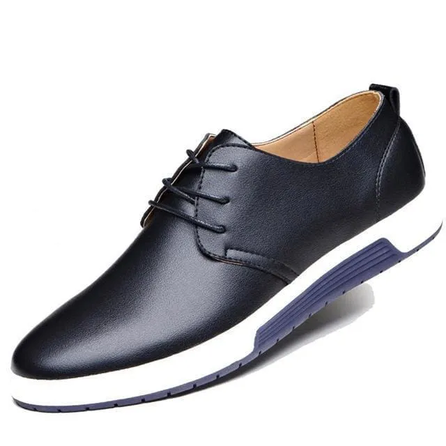 Luxury Brand PU Leather Men Trendy Flat Shoes