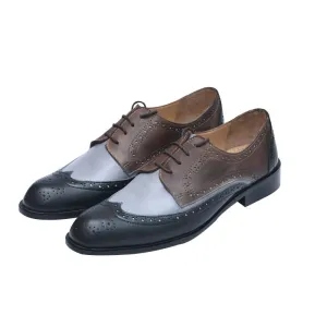 Men Brogue Shoes Patina Color