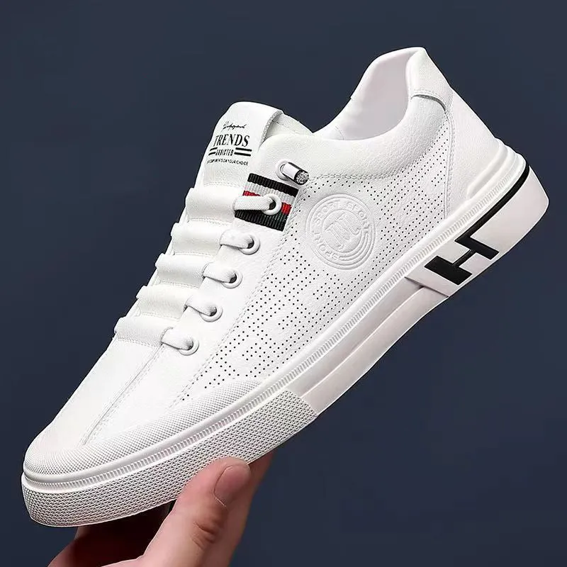 Men Summer New Embossed Breathable Sports Casual Mesh Shoes Trendy All-match White Men Shoes