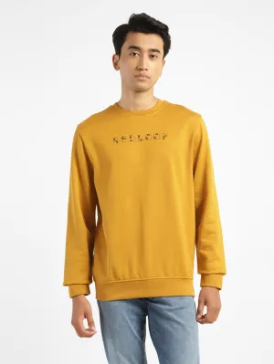 Men's Brand Logo Yellow Crew Neck Sweatshirt