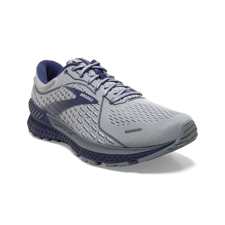 Men's Brooks Adrenaline GTS 21 Color: Grey/Tradewinds/Deep Cobalt 1103491D006