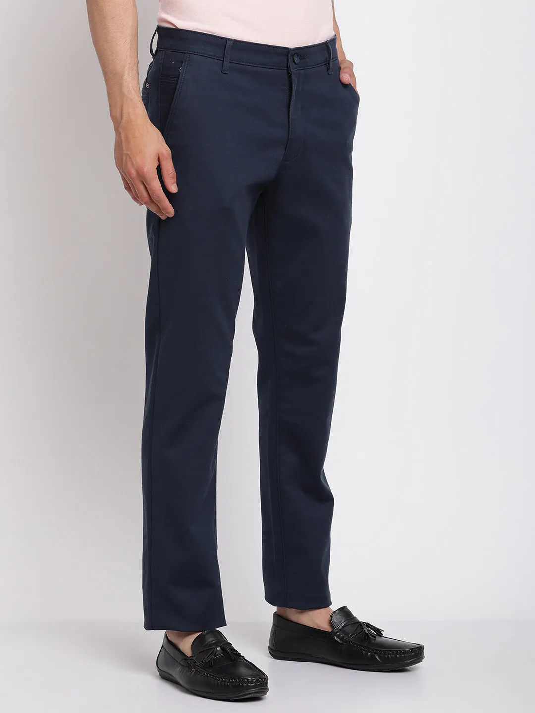 Men's Formal Flat front Blue  Trousers