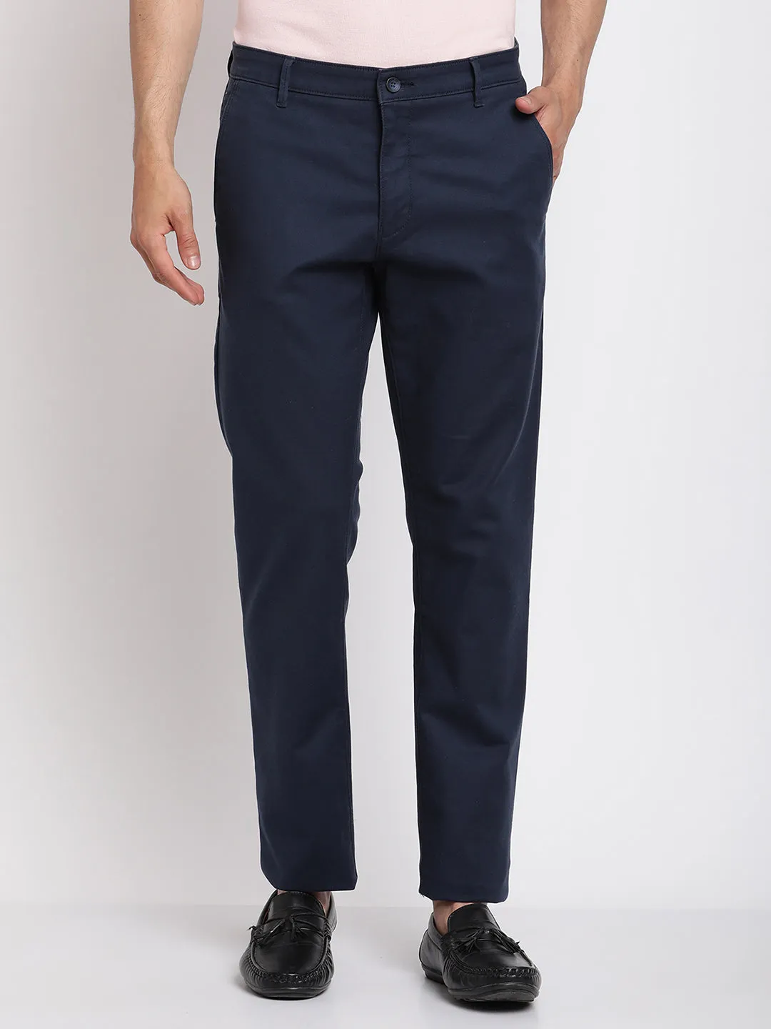 Men's Formal Flat front Blue  Trousers