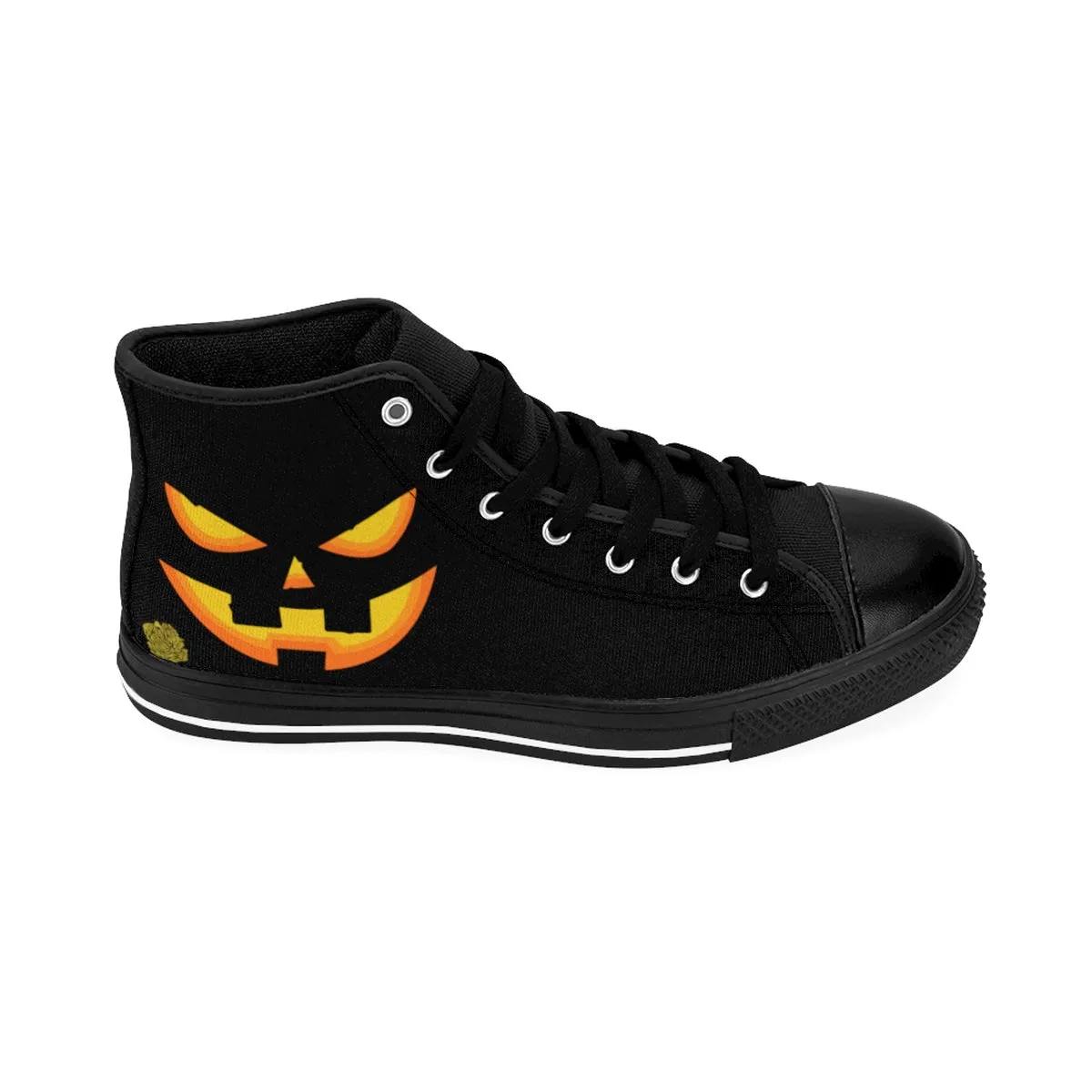 Men's Halloween Orange Creepy Pumpkin Face Men's High-Top Sneakers