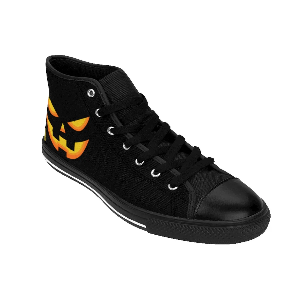 Men's Halloween Orange Creepy Pumpkin Face Men's High-Top Sneakers