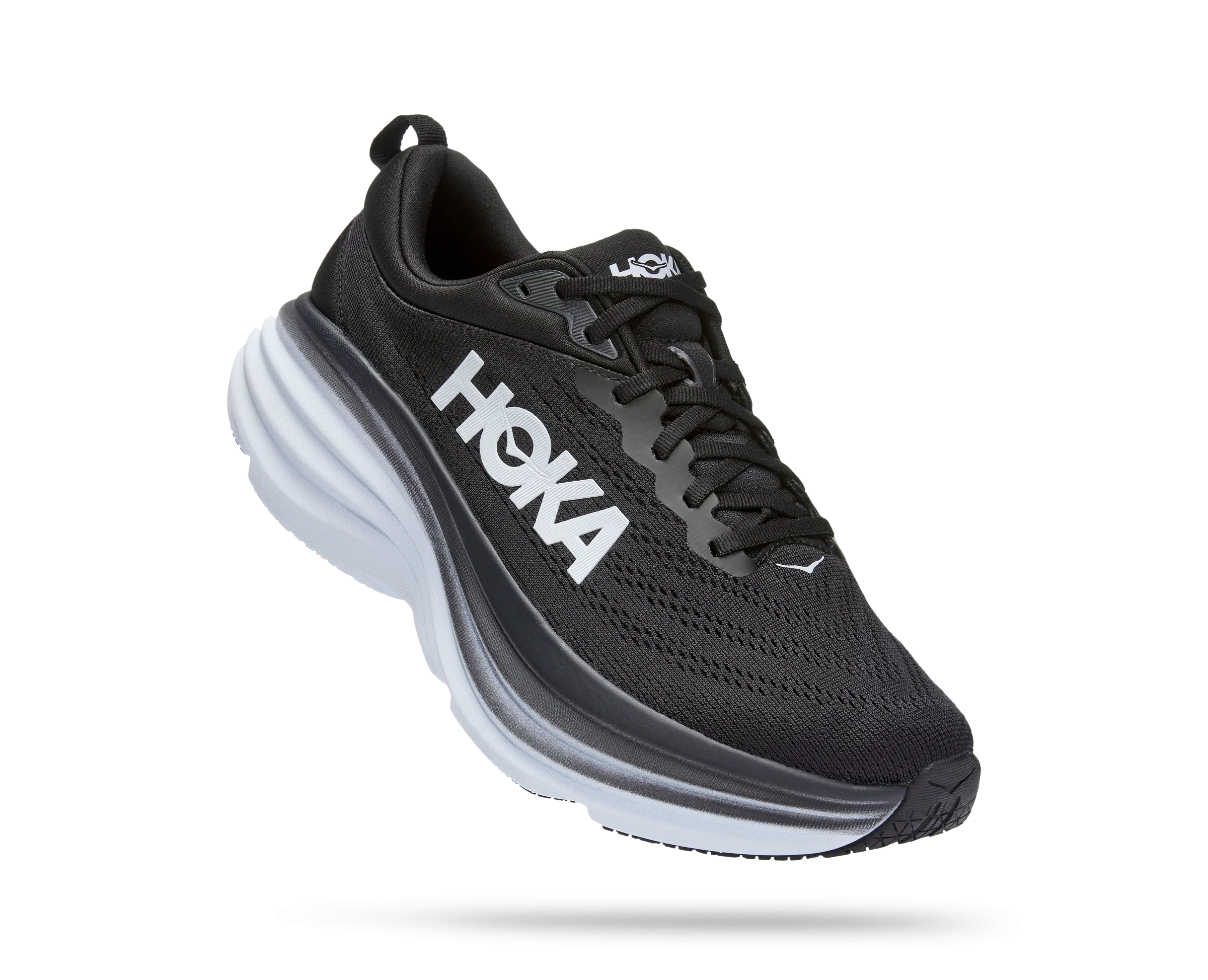 Men's Hoka Bondi 8 Color: Black / White