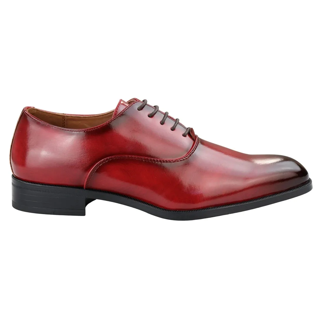 Mens Smart Formal Patent Oxford Shoes Shiny Laced Classic Round Toe Dress