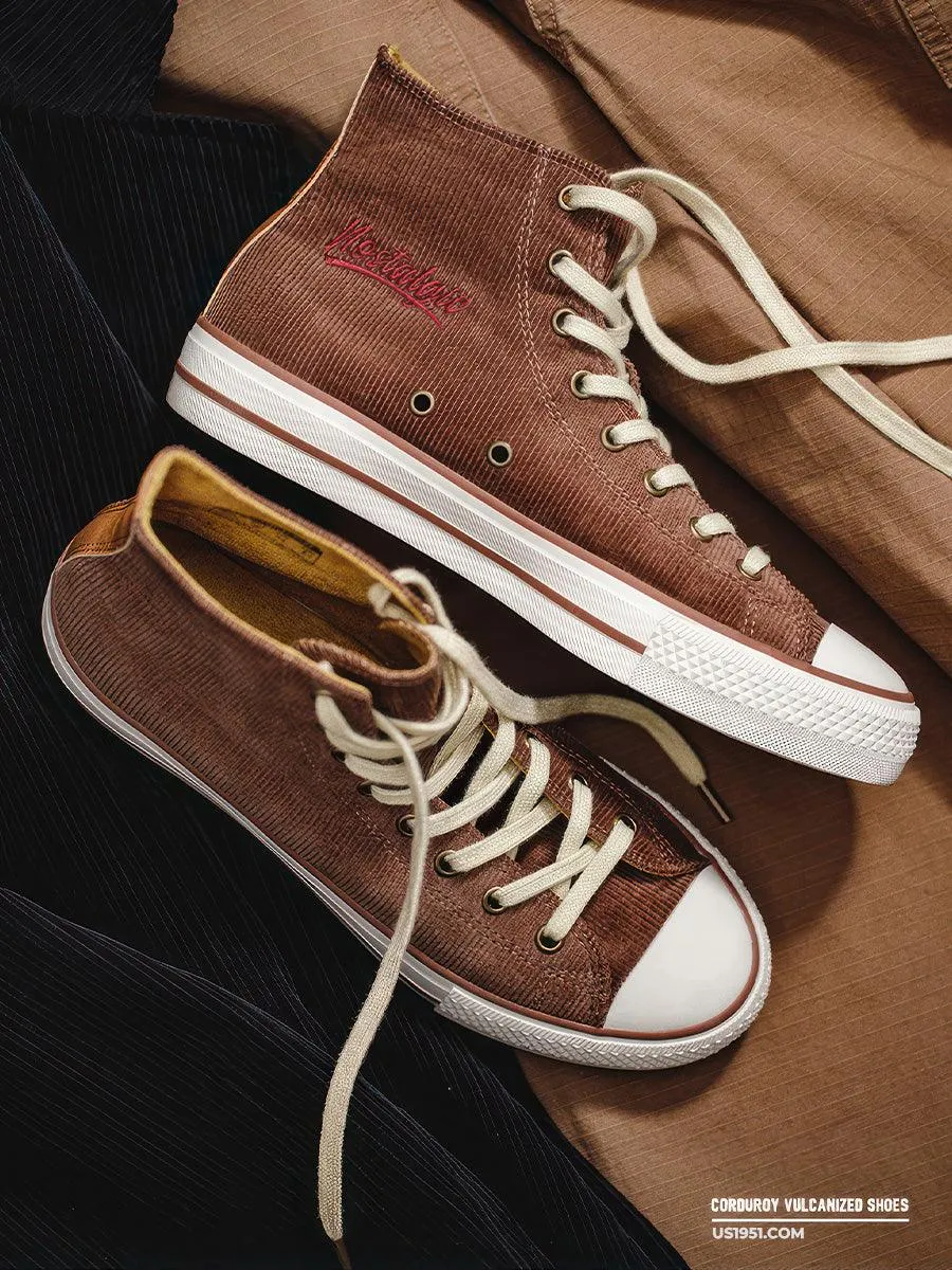 Nostalgic Corduroy High-top Canvas Shoes