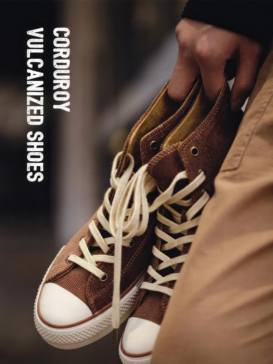 Nostalgic Corduroy High-top Canvas Shoes