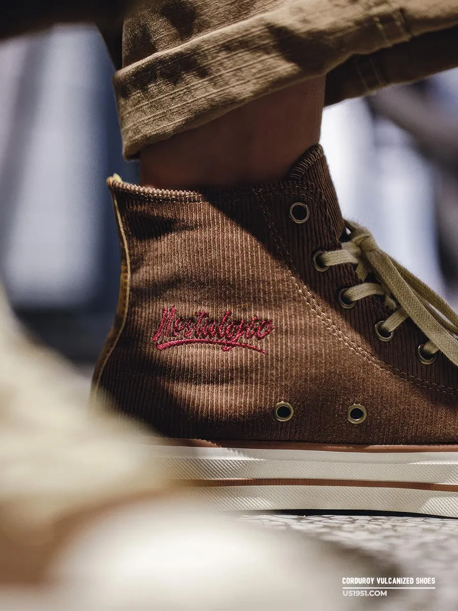 Nostalgic Corduroy High-top Canvas Shoes