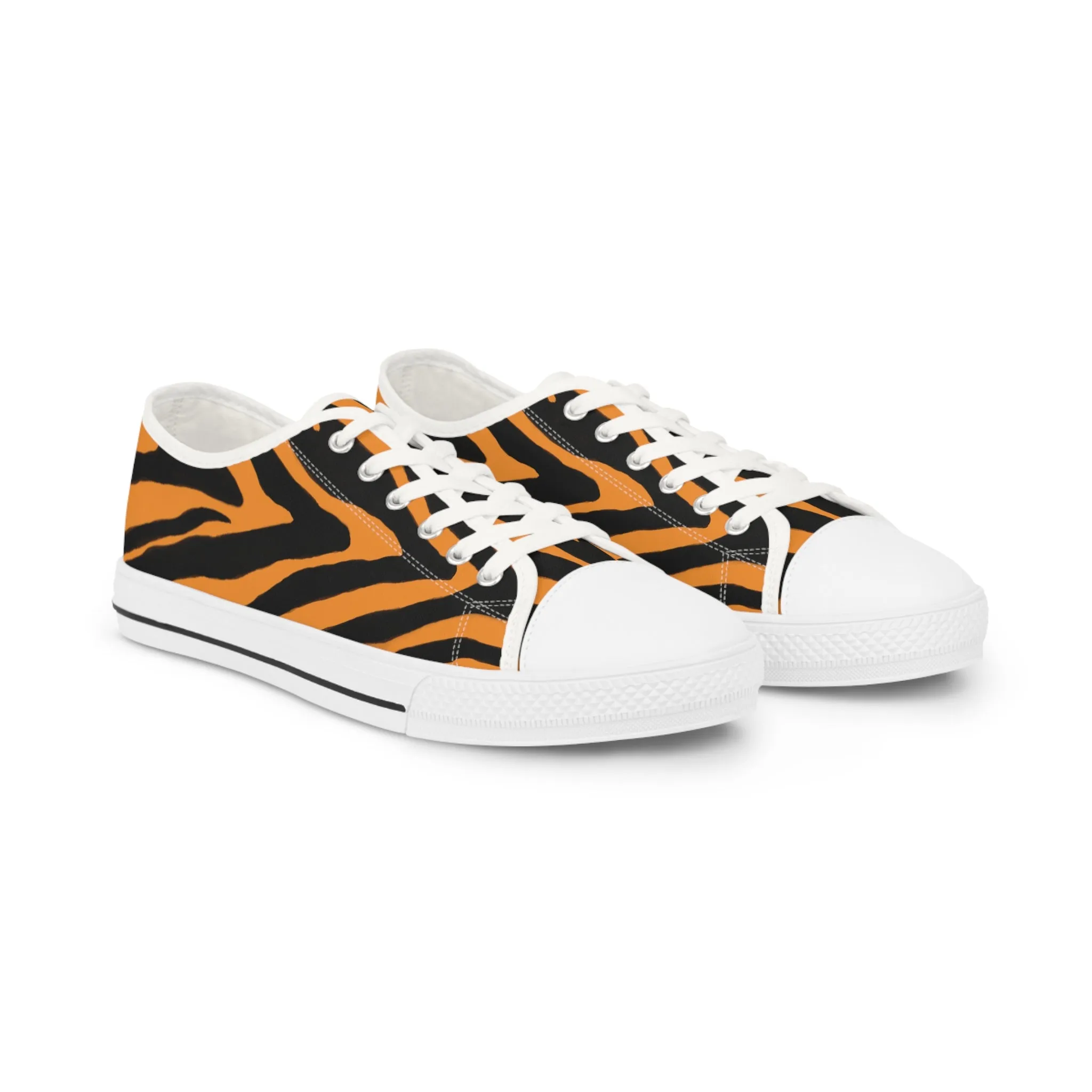 Orange Zebra Print Men's Sneakers, Best Low Tops Designer Men's Low Top Sneakers (US Size: 5-14)