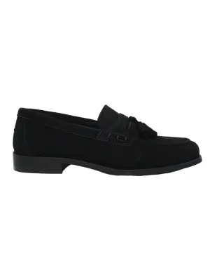 P CROUCH Black Tassle Suede Shoe