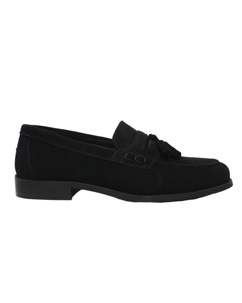 P CROUCH Black Tassle Suede Shoe