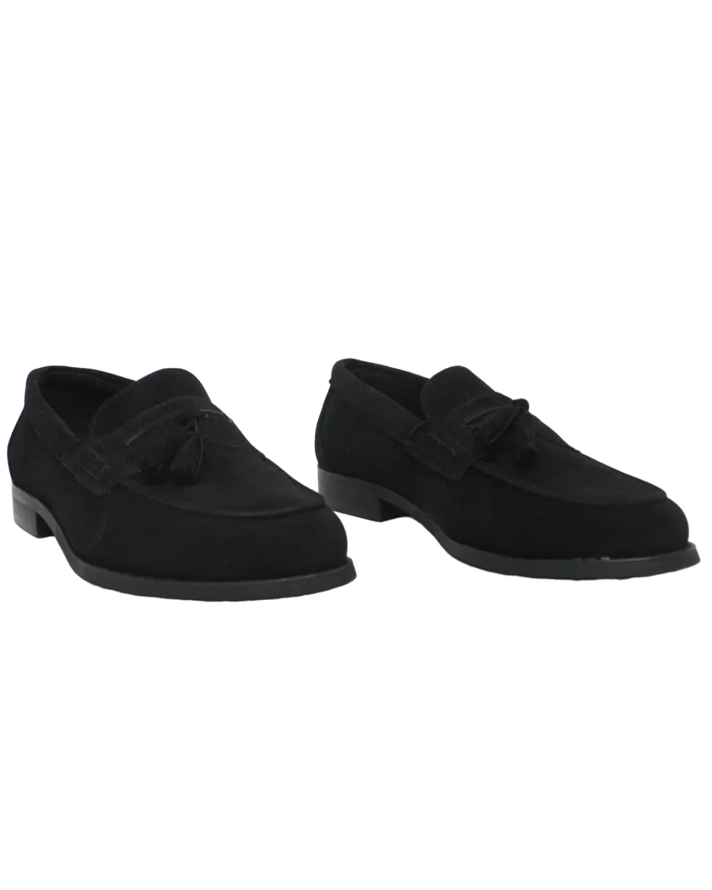 P CROUCH Black Tassle Suede Shoe