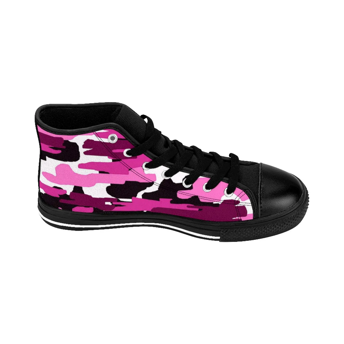 Pink Purple Camo Men's Sneakers, Camouflage Army Military Print Men's High-top Sneakers Tennis Shoes