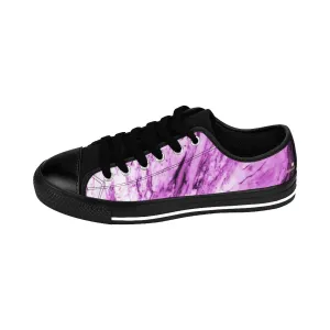 Pink Purple Marble Men's Sneakers, Modern Print Low Top Sneakers Shoes(US Size: 6-14)