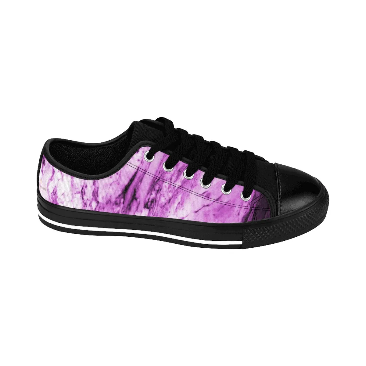 Pink Purple Marble Men's Sneakers, Modern Print Low Top Sneakers Shoes(US Size: 6-14)